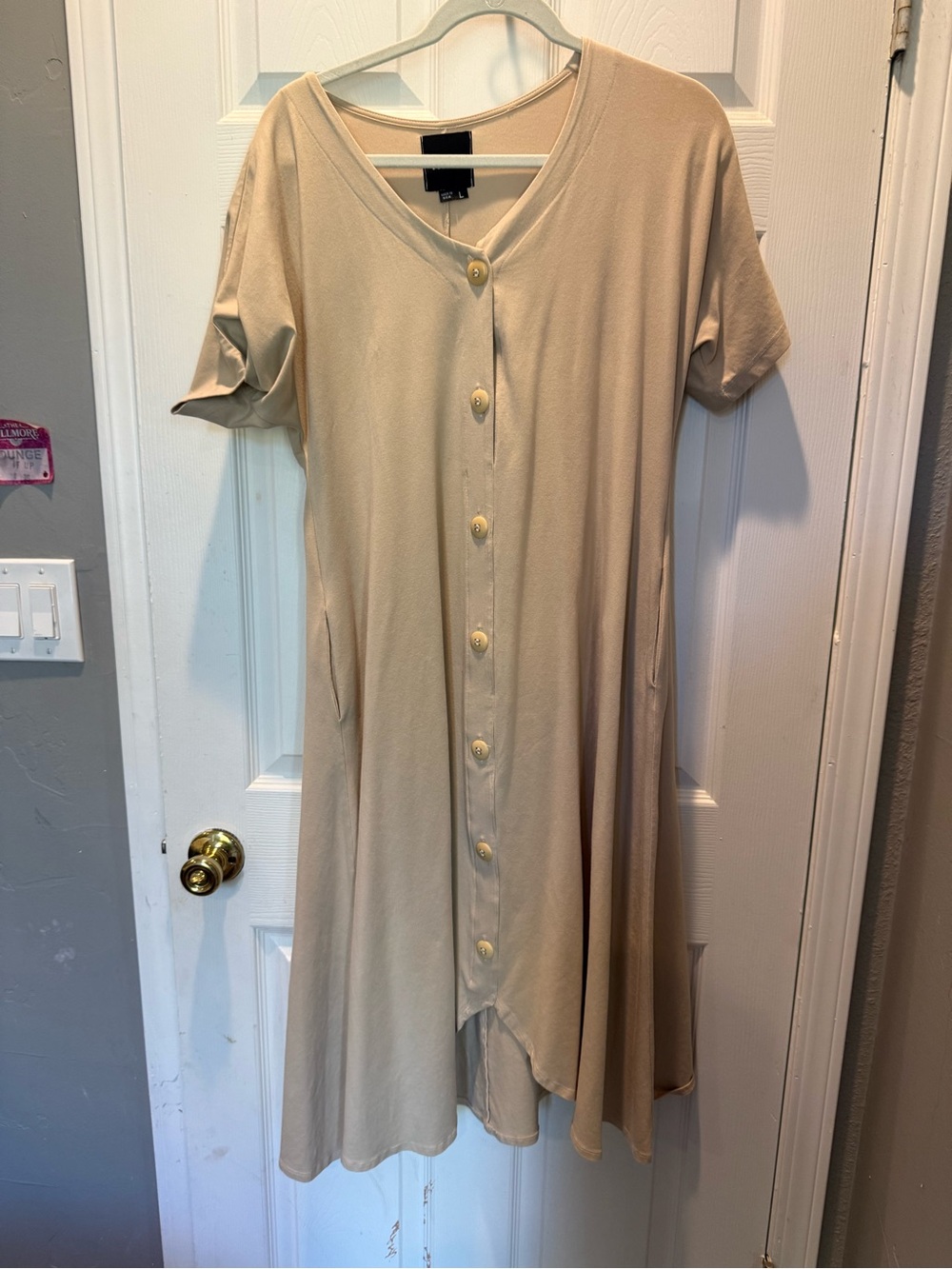 Mien The Weekender Button-Front Dress Light Sand, Large